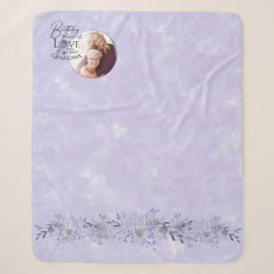 Minimalist Calligraphy Birthday Photo Grandma Sherpa Blanket