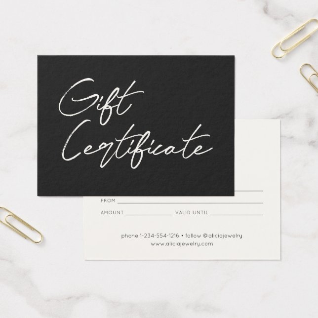 Minimalist Calligraphy Business Gift Certificate (Office)