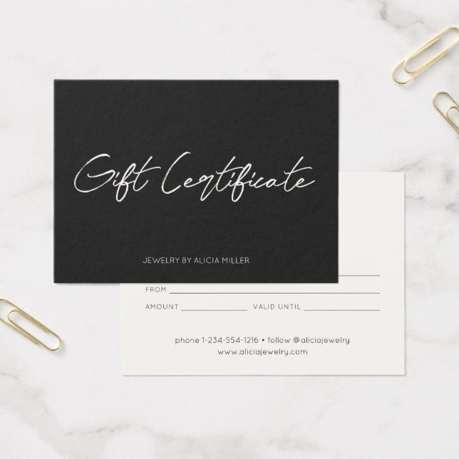 Minimalist Calligraphy Business Gift Certificate (Office)