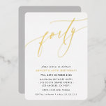 MINIMALIST Calligraphy chic 40th birthday gold<br><div class="desc">by kat massard >>> https://linktr.ee/simplysweetpaperie <<< A trendy, hand lettered invitation design for your BIRTHDAY - I have most ages available in store TIP :: 1. To change/move graphics & fonts and add more text - hit the "customise it" button. - - - - - - - - - -...</div>