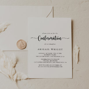 Minimalist Calligraphy Confirmation  Invitation