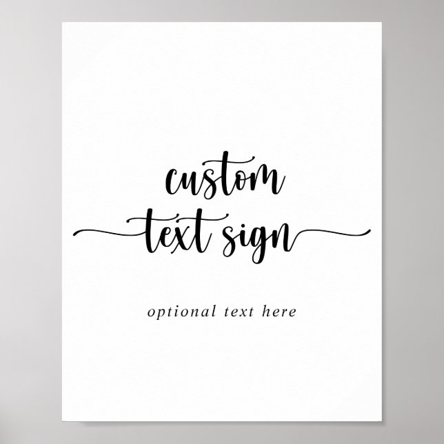 Minimalist Calligraphy Custom Text Sign (Front)