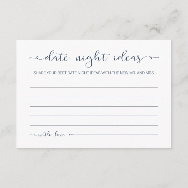 Minimalist Calligraphy Date Night Idea Cards (Front)