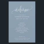 Minimalist Calligraphy Dusty Blue Paper Program<br><div class="desc">Add your information using the template form. The Customise Further feature can be used to access the advanced editing menu where you can change the font,  colours and layout of the text.</div>