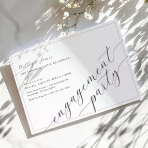 Minimalist Calligraphy Engagement Party Invitation