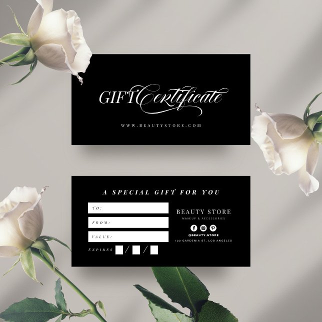 Minimalist Calligraphy Gift Certificate (Creator Uploaded)