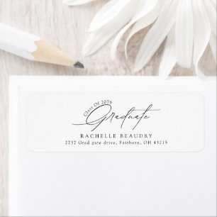 Minimalist Calligraphy Graduation Return Address Label