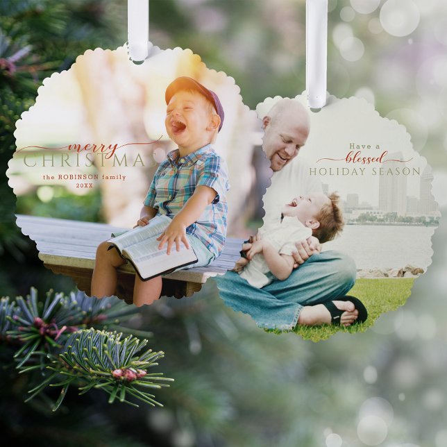 Minimalist Calligraphy Greeting & Photo Tree Decoration Card (Creator Uploaded)