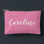 Minimalist Calligraphy Hot Pink Personalised Name  Accessory Pouch<br><div class="desc">This stylish accessory pouch features a minimalist calligraphy design with a bold hot pink name,  combining simplicity with vibrant colour. Perfect for organising makeup,  travel essentials,  or adding a chic touch to your daily routine. This unique design makes it a thoughtful gift for anyone who loves sleek,  modern accessories.</div>