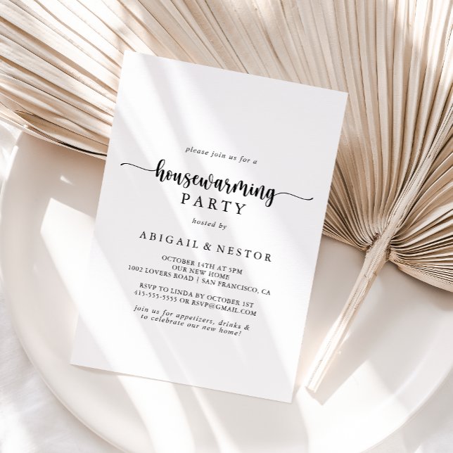 Minimalist Calligraphy Housewarming Party  Invitation (Creator Uploaded)