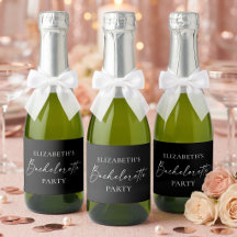 Minimalist Calligraphy Ink Bachelorette Black Mini