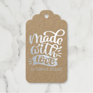 Minimalist Calligraphy Made with Love Customisable Gift Tags