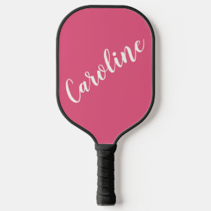 Minimalist Calligraphy Personalised in Hot Pink Pickleball Paddle