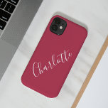 Minimalist Calligraphy Personalised Name Magenta Case-Mate iPhone 14 Case<br><div class="desc">Minimalist Calligraphy Personalised Name Magenta Red Phone Case</div>