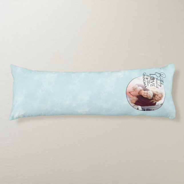 Minimalist Calligraphy Photo Birthday Grandma Body Cushion (Front)