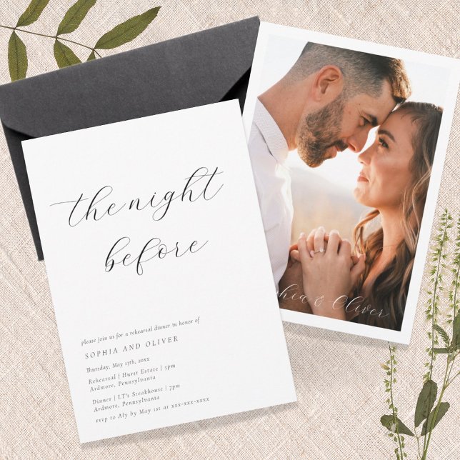 Minimalist Calligraphy Rehearsal Dinner Invitation (Creator Uploaded)