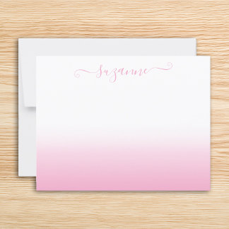 Minimalist Calligraphy Script Light Pink Ombre Card