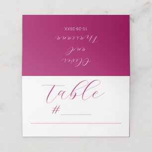 Minimalist Calligraphy Script Magenta Wedding Plac Place Card