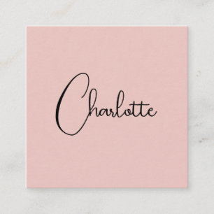 Minimalist Calligraphy Script Name Rose Gold Enclosure Card