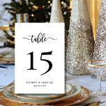 Minimalist Calligraphy Script Wedding Double Sided Table Number<br><div class="desc">Elegant Modern Calligraphy Script Wedding Table Numbers Double Sided with custom personalised. Help your guests easily find their way with these simple elegant double sided table number cards. Easily to add the, numbers, names and date! Features a pretty hand lettering calligraphy "table" script. Ideal for minimalist elegant and modern weddings....</div>