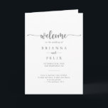 Minimalist Calligraphy Silver Folded Wedding  Program<br><div class="desc">This minimalist calligraphy silver folded wedding program is perfect for a rustic wedding. The simple and elegant design features classic and fancy script typography in silver. Include a quote or short message,  order of service,  wedding party and thank you message.</div>