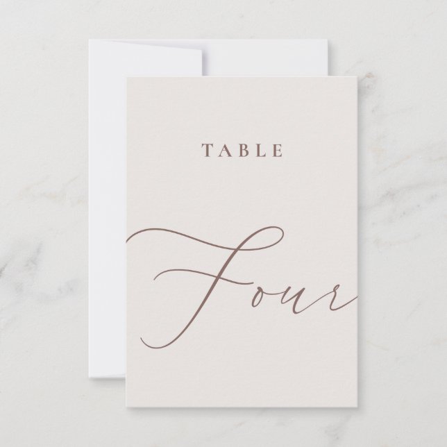 Minimalist Calligraphy Table Four Table Number (Front)