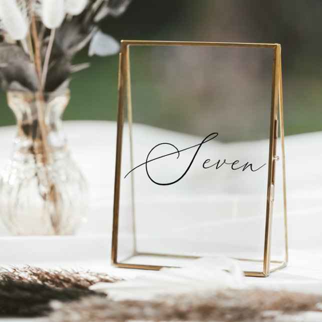 Minimalist Calligraphy Table Seven Table Number (Creator Uploaded)