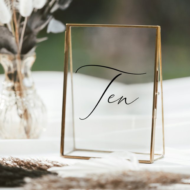 Minimalist Calligraphy Table Ten Table Number (Minimalist Calligraphy Table Ten Table Number Window Cling)