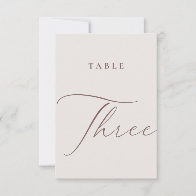 Minimalist Calligraphy Table Three Table Number (Front)