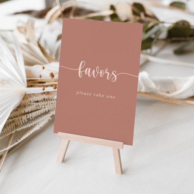 Minimalist Calligraphy Terracotta Favours Sign (Creator Uploaded)