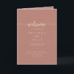 Minimalist Calligraphy Terracotta Folded Wedding  Program<br><div class="desc">This minimalist calligraphy terracotta folded wedding program is perfect for a rustic wedding. The simple and elegant design features classic and fancy script typography. 

Include a quote or short message,  order of service,  wedding party and thank you message.</div>