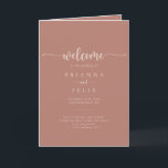 Minimalist Calligraphy Terracotta Folded Wedding  Program<br><div class="desc">This minimalist calligraphy terracotta folded wedding program is perfect for a rustic wedding. The simple and elegant design features classic and fancy script typography. 

Include a quote or short message,  order of service,  wedding party and thank you message.</div>