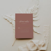 Minimalist Calligraphy Terracotta Wedding RSVP