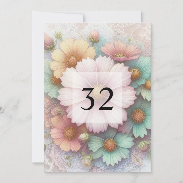 Minimalist calligraphy text birthday party  invitation (Front)