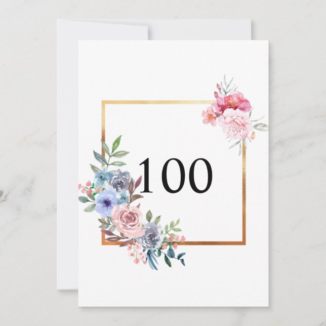 Minimalist calligraphy text birthday party  invitation (Front)