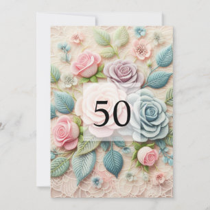 Minimalist calligraphy text birthday party  invitation