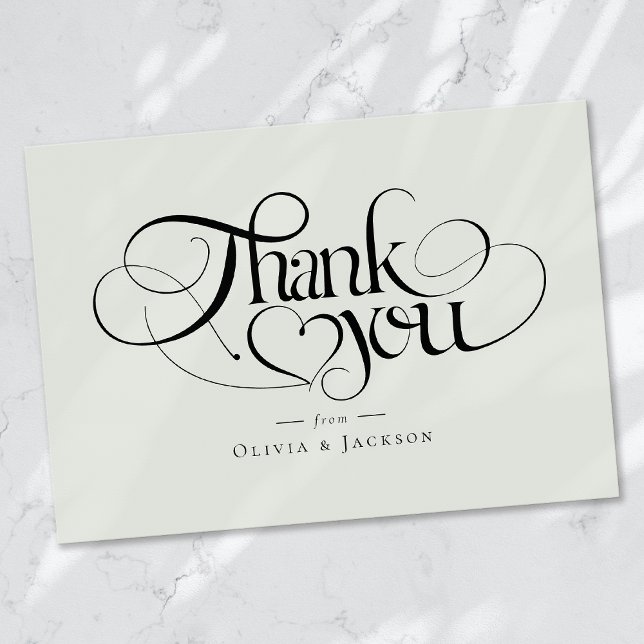 Minimalist Calligraphy Thank You Card (Creator Uploaded)