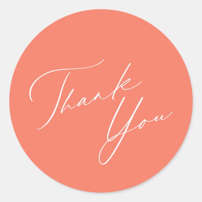 Minimalist Calligraphy Thank You Wedding Sticker (Front)