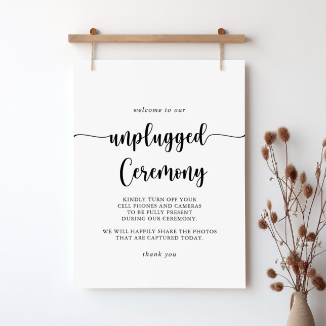 Minimalist Calligraphy Unplugged Ceremony Sign (Creator Uploaded)