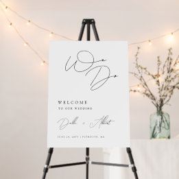 Minimalist Calligraphy We Do Black White Wedding