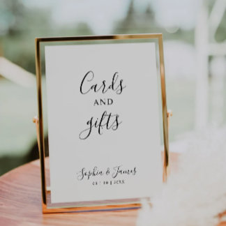 Minimalist Calligraphy Wedding Cards & Gifts Sign