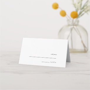 Minimalist Calligraphy Wedding Folded Place Card