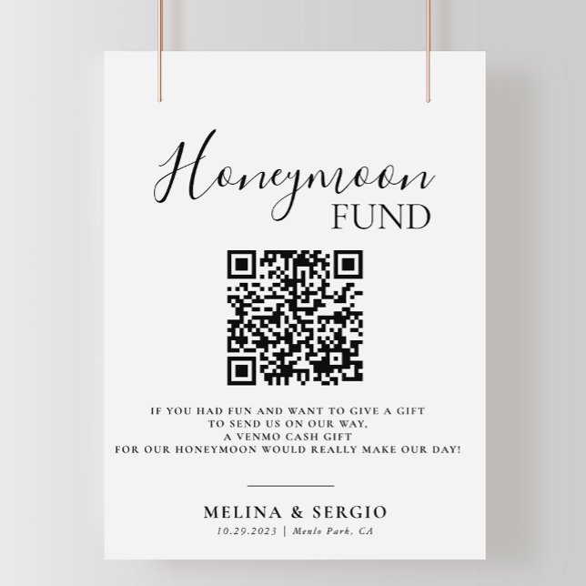 Minimalist Calligraphy Wedding Honeymoon Fund Poster (Creator Uploaded)