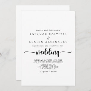 Minimalist Calligraphy Wedding Invitation