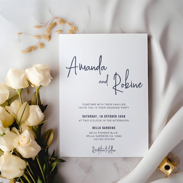 Minimalist Calligraphy Wedding Invitation (Creator Uploaded)