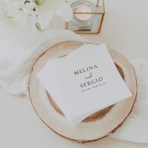 Minimalist Calligraphy Wedding Napkin