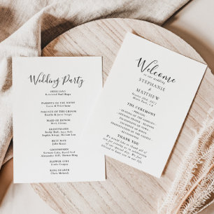 Minimalist Calligraphy Wedding  Program