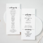 Minimalist Calligraphy Wedding Program<br><div class="desc">This minimalist calligraphy wedding program is perfect for a rustic wedding. The simple and elegant design features classic and fancy script typography in black and white.</div>