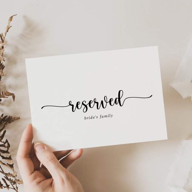 Minimalist Calligraphy Wedding Reserved Sign (Creator Uploaded)