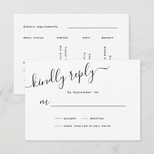 Minimalist Calligraphy Wedding RSVP Card